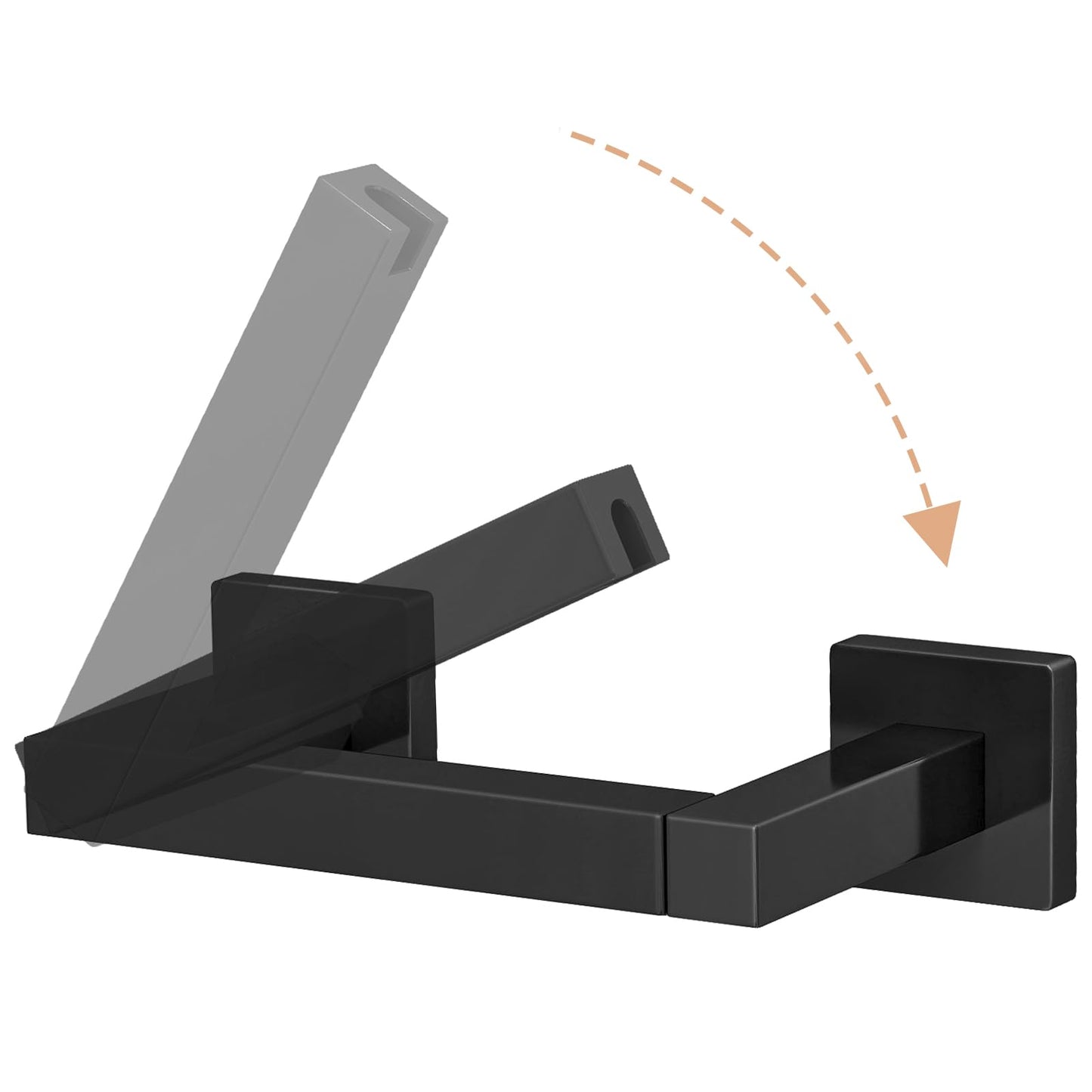 FEILERN Toilet Paper Holder Matte Black Wall Mounted Post Pivoting Square Tissue Holders Roll Holder Hangers for Bathroom Commercial Toilet Paper Dispenser