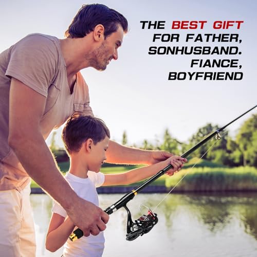 Kalynsung 6.89ft Fishing Rod and Reel Combo, 2PCS Telescopic Carbon Fiber Fishing Rod, Spinning Reels *2, Fishing Line *2,...