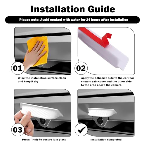 2PCS Backup Camera Rain Shield,Carbon Fiber Backup Camera for Car Anti-Rain Cover for Clear Rear View,Universal Reverse Ca...