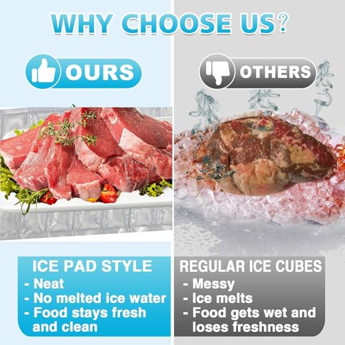 SprotEmblema 2 PCS Flexible Ice Mat for Food Cooling - Leakproof Gel Ice Sheet, Cuttable & Foldable Cooler Pad for Lunch B...