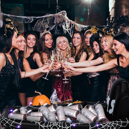 Tanlade 40 Inch Halloween Coffin Drink Cooler 120+cans Large Capacity with Suction Cup and String Light Inflatable Coffin ...