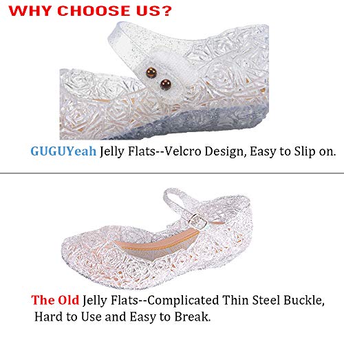GUGUYeah Princess Mary Jane Jelly Shoes, Ballet Flats Cosplay Birthday Party Dress Up Sandals for Little Girls, Toddler or...