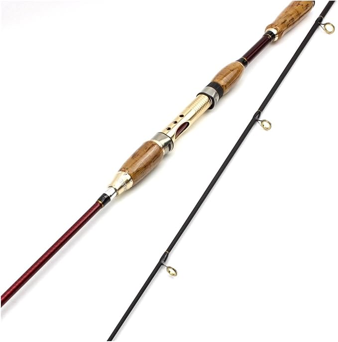 Fishing Rod Fishing Rod Portable - 2.1M Spinning Rod Fast Lure Rod Lure 10-25g Carbon Fiber Fishing Rod Wooden Handle Trou...