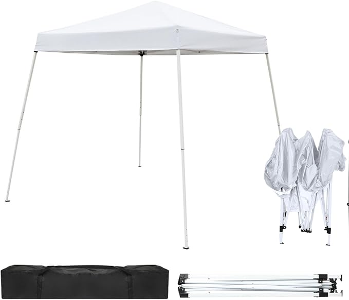 Outvita Canopy 7.8x7.8' Pop Up Commercial Instant Gazebo Tent, Waterproof & UV Protection Canopy Tent with Slant Legs for ...