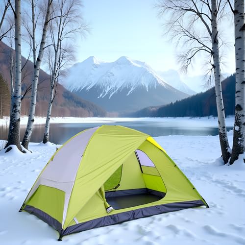 4-6 Person Dome Camping Tent, Family Camping Tent, 83x106 inches, Waterproof Oxford Flooring, for Fishing, Outdoor Campin...
