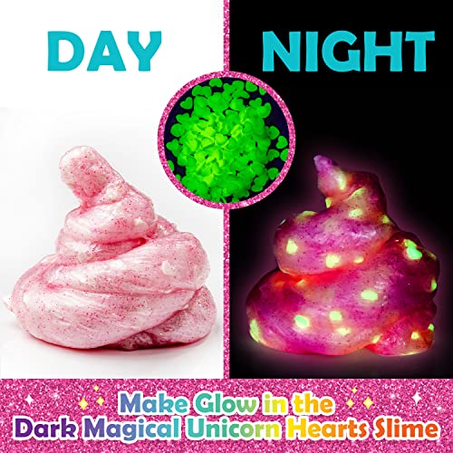 Original Stationery Unicorn Glow-in-The-Dark Slime Kit for Girls Ages 7–12, DIY Slime Making Set with 25+ Mix-Ins & Activa...
