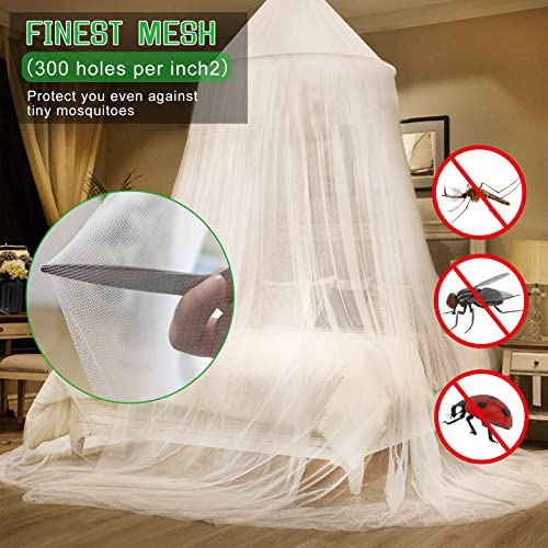 VISATOR Mosquito Net Bed Canopy for Girls,King Canopy Bed Curtains Queen Size from Ceiling,Dome Mosquito Netting Bed Tent ...