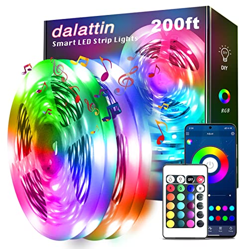 dalattin Led Lights for Bedroom 200ft, Smart Led Strip Lights with App Control Remote, RGB LED Light Strips, 24V Led Strip...