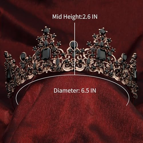 Didder Gothic Black Tiaras and Crowns for Women Princess Crown for Girls Halloween Medieval Renaissance Costume Party Acce...