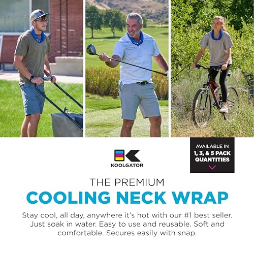 KOOLGATOR Evaporative Cooling Neck Wrap – Reusable Neck Cooler with Long Lasting Relief During Hot Weather Activities, Spo...