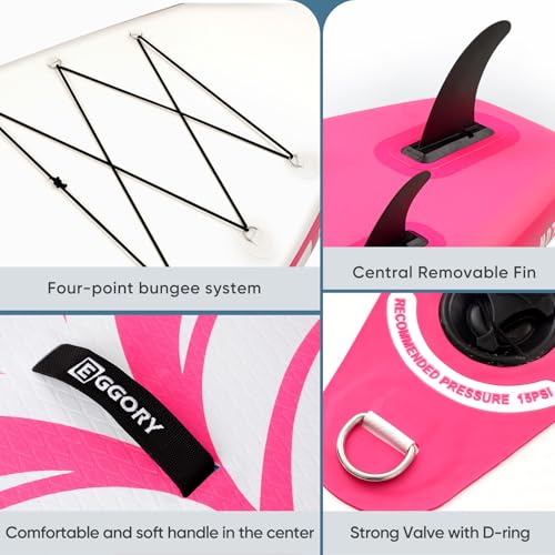 Inflatable Paddle Board,Stand Up Paddle Board Set, Extra Wide SUP Board with Removable Fin, Floating Paddle, Hand Pump, Wa...