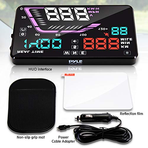 Heads Up Display HUD Screen - Universal 5.5’’ Car Head-Up Windshield Display w/Multi-Color Screen Projector Vehicle Speed,...