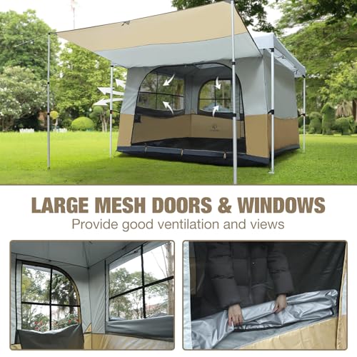 REDCAMP Camping Inner Tent for Pop Up Canopy, Cube Tent Converts 10"x10" Straight Leg Canopy into Camping Tents, Fully Ven...