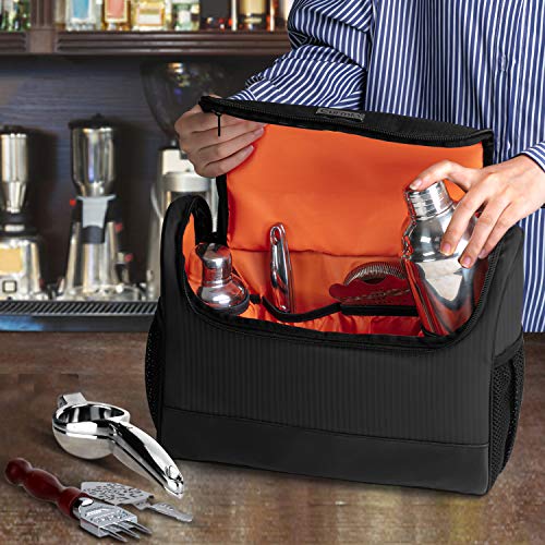 CURMIO Bartender Kit Bag, Portable Travel Carrying Bag with Rubber Handle for Bar Tools Set, For Home Indoor Outdoor Patio...