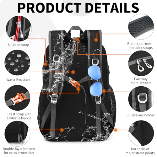 Bymontin 35L Lightweight Packable Backpack – Durable Foldable Daypack for Travel, Hiking, and Gym (Black)
