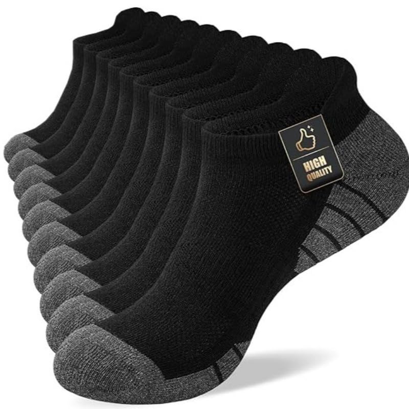 Short Socks for Men, Breathable and Comfortable, Suitable for Outdoor Sports Matching,US Size 6-10 (10 Pairs)