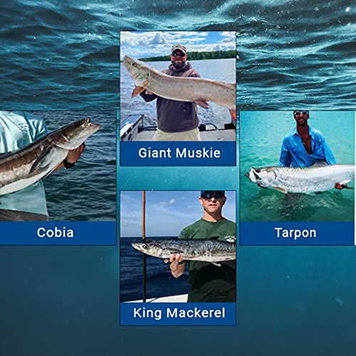 Delong Lures - 13" KILR EEL Musky Pike Cobia Soft Plastic Lure, Best Baits for Muskie Northern Pike Cobia Freshwater Saltw...