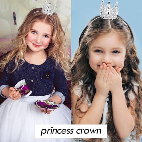 VELSCRUN Silver Crystal Tiara Headband, Crowns for Women, Princess Girls Tiaras, Royal Queen Crown Princess Quinceanera He...