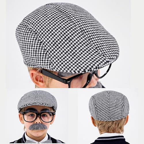 CONNICS 100 Day of School Costume for Boys,Old man dress up for kid – Grandpa Cosplay Costume Accessories
