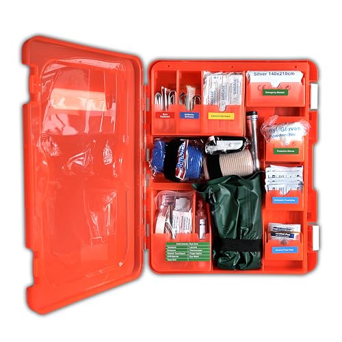 Rapid Care First Aid Kit, 100 Person Trauma Kit, 217 Pieces, ANSI 2021 Compliant, Exceeds OSHA Standards, AB2660 Trauma Re...