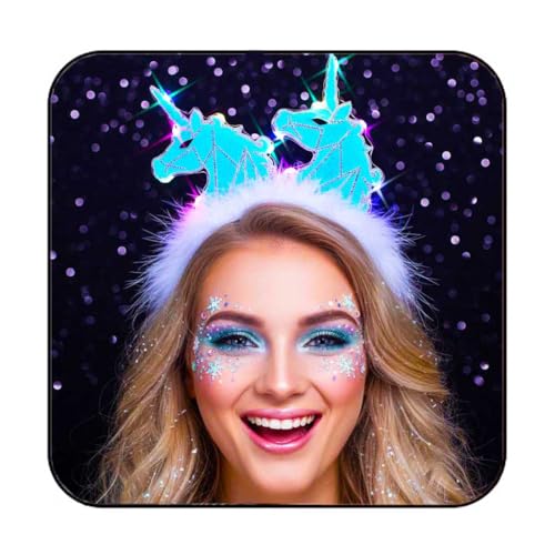 JAKAWIN Light Up Headband Glowing Headpiece Costume Hair Accessories for Women