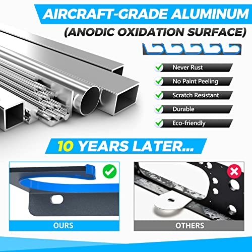 PLUSINNO H5 Horizontal Fishing Rod/Pole Holders for Garage, Wall or Ceiling Mounted Fishing Rod Rack, Aviation Aluminum Fi...