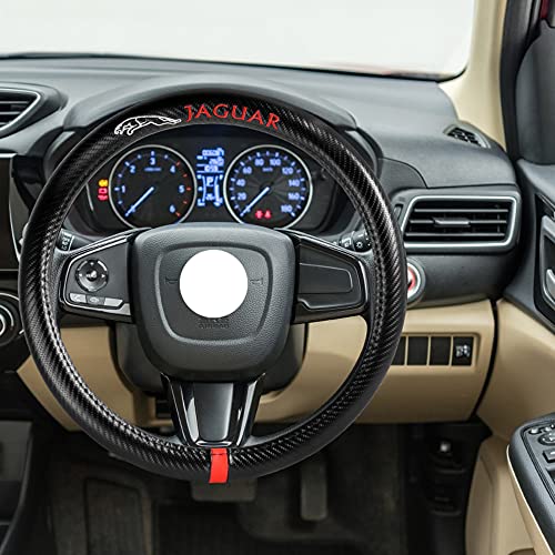 Q1-TECH, Embroidery Steering Wheel Cover Pole Position Accent Sport Carbon Fiber Look Style for Car Truck SUV 15 Inch Fitm...