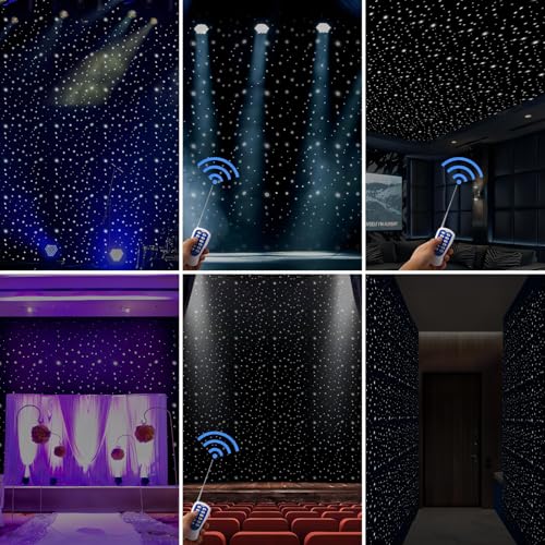 LED Star Light Curtain 13ft x 13ft Foldable DMX Control LED Stage Starry Sky Cloth Background 320 LEDs Star Light Curtain ...