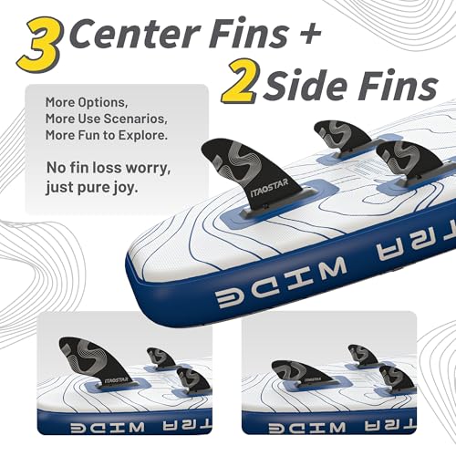 iTAOSTAR Adventure 12’×35"/39" Extra Wide Paddle Board, One-Stop Premium SUP Board Accessories, Tailored 5 Fins, Stable In...