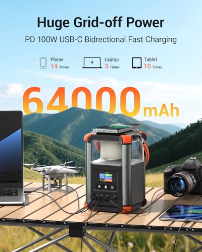 BLAVOR Portable Power Station, 236.8Wh/64,000mAh Outdoor Generator, 100W+65W USB C Two-Way Fast Charging Small Generator, ...