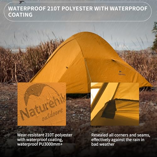 Naturehike Cloud-Up 2 Person Tent Lightweight Backpacking Tent with Footprint - Free Standing Ultralight Camping Hiking Ba...