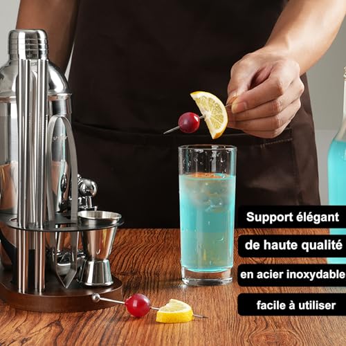 ASOVNIS 23-Piece Bartender Kit, Cocktail Shaker Set with Stand | Bar Drink Mixer Set with All Essential Bar Tools: Martini...