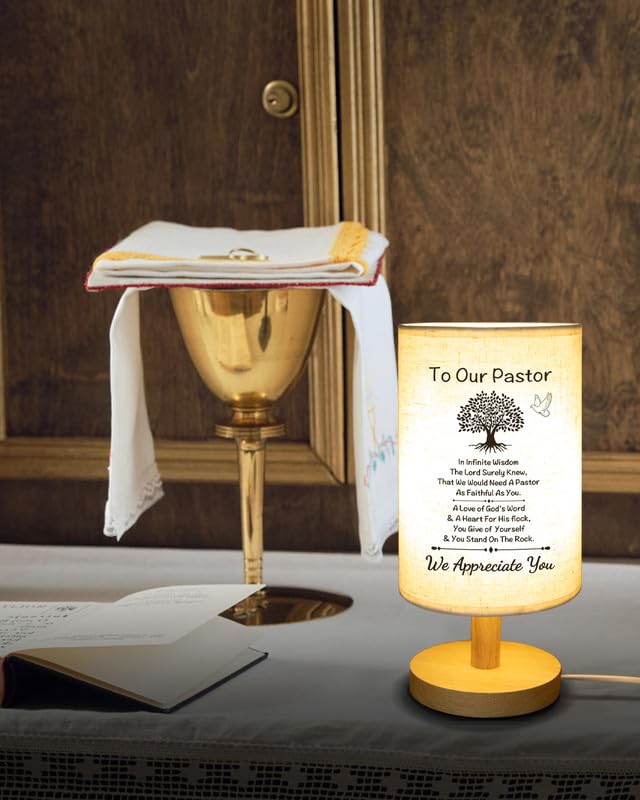 SOUHONEY Pastor Appreciation Gifts - Unique Pastor Gifts for Men for Pastor Day, Christmas, Birthday, Anniversary, Fathers Day, Fabric Bedside Decor Lamp