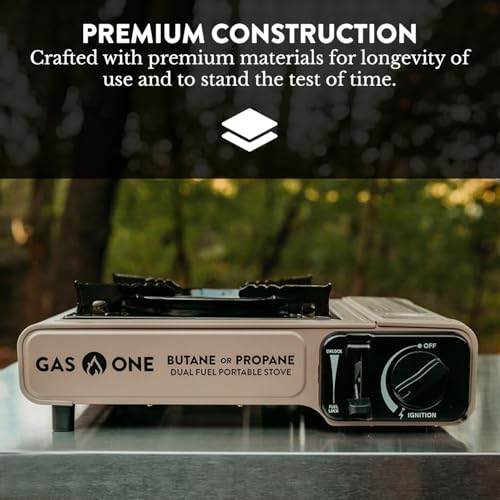 Gas One GS-3400P Propane or Butane Stove Dual Fuel Stove Portable Camping Stove - Patented - with Carrying Case Great for ...