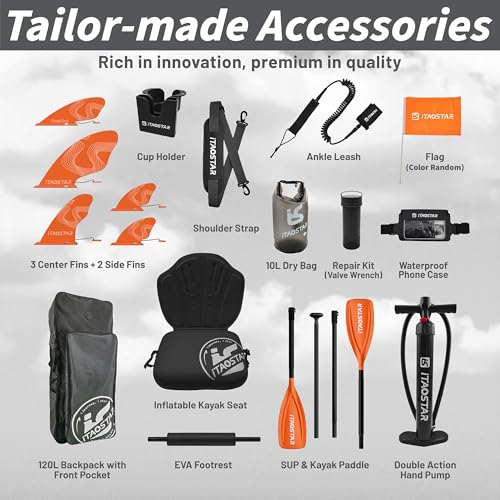 iTAOSTAR Lead 11‘ x 33" / 12’×35" Inflatable Stand Up Paddle Board - Premium SUP Board Kit - Ultra Stable Paddleboard for ...