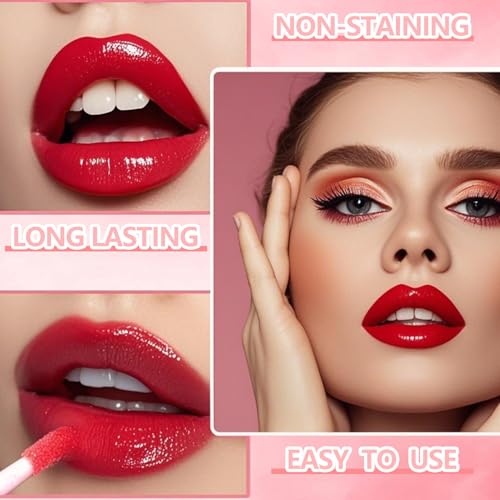 Eakroo 6 Colors Lip Tint Stain Mini Liquid Lipstick, Lip Gloss for Women, Blush for Cheeks, Lip Stain Long Lasting Waterpr...