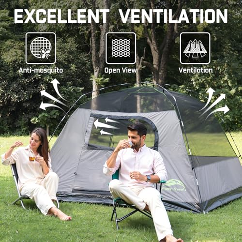 Happy Travel Camping Tent, 4/6 Person Dome Tents for Camping with Rainfly, Waterproof Clip Easy Setup Portable Family Tent...