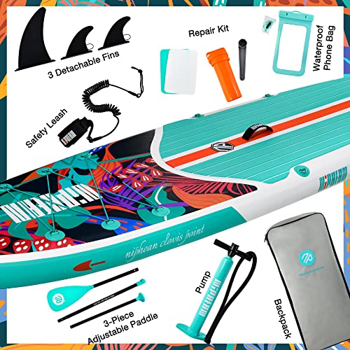 Niphean Inflatable Paddle Board, Niphean Inflatable Stand Up Paddle Board with Durable SUP Accessories, 11' and 10'6'' Sta...