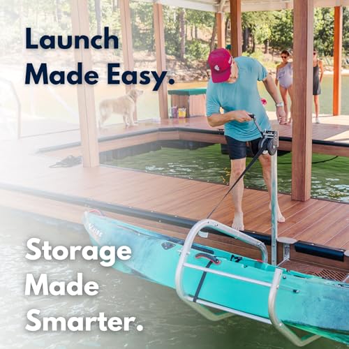 LakeEze Stow & Go Dockside Storage & Launch System for Kayaks, Canoes, & Paddleboards – Adjustable Mounting for Easy Water...