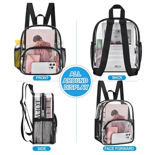 Busiuw Clear Backpack for Stadium Events Clear Backpack 12x12x6 with Front Pocket for Concert Sport Fashion Women Backpack...
