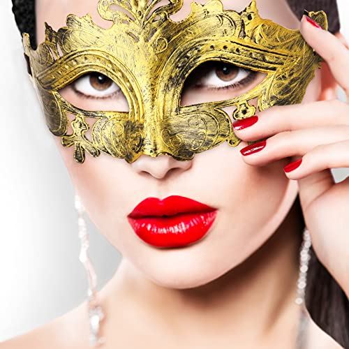 Yunsailing 40 Pcs Masquerade Mask Bulk Vintage Mardi Gras Masks Antique for Venetian Ball Christmas Cosplay Performance Pr...