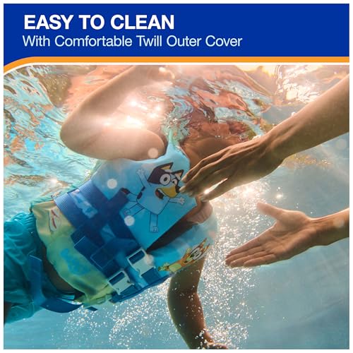 SwimWays Bluey Life Jacket, US Coast Guard Approved Kids Swim Vest, 33-55 lbs, Bluey
