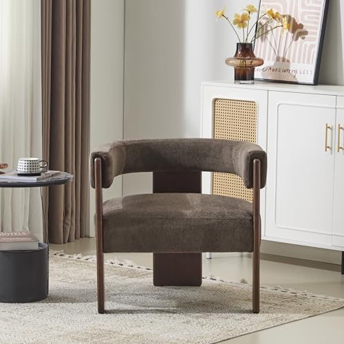 Christopher Knight Home Nettie Modern Accent Chair for Living Room, Velvet Fabric Single Lounge Sofa Chair with Wooden Fra...