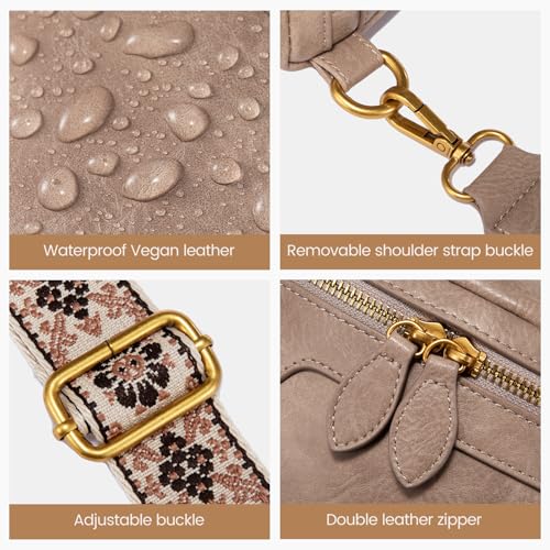 LOVEVOOK Fanny Packs for Women Cross Body, Vegan Leather Belt Bag for Women, Waterproof Sling Purse Fashion Waist Pack Des...