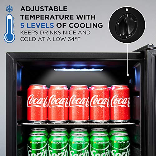 Ivation 101 Can Beverage Refrigerator , Freestanding Ultra Cool Mini Drink Fridge , Beer, Cocktails, Soda, Juice Cooler fo...