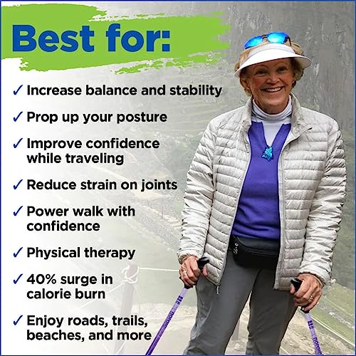York Nordic Motivator Walking Poles for Balance and Rehab - Patented Stability Grips - Lightweight, Adjustable, and Collap...