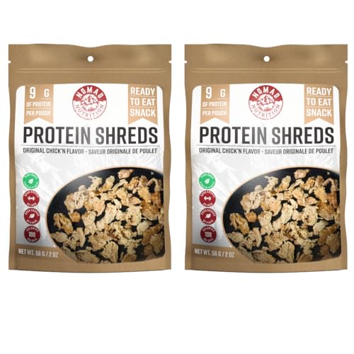Nomad Nutrition Protein Shreds | Jerky Snack | Instant Freeze Dried Backpacking & Camping & Hiking | Plant-Based, Non-GMO ...