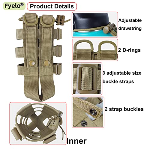Fyelo Molle Water Bottle Holder Tactical Pouches 32 40 64 oz Multi Use for Outdoor Sports/Backpack/Vest/Belt/Bike, 3 Color...