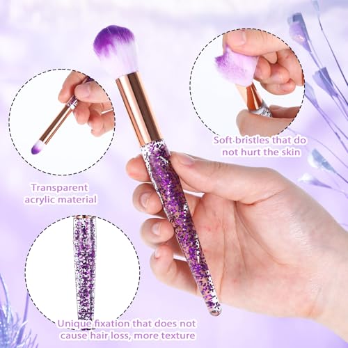 10 PCS Crystal Glitter Makeup Brushes, Cute Makeup Brushes Face Cosmetics Blending Brushes Professional Glitter Brushes fo...