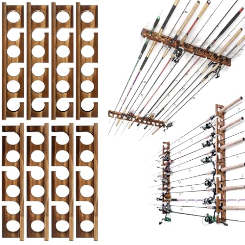 Ghosthorn Holds Up to 24 Rods Fishing Pole Rod Racks Wall or Ceiling Mounted Fishing Pole Rod Holders for Garage Storage O...
